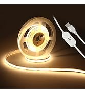 UVTaoYuan Led Strip Lights 5V USB 6.56ft/2m 640 LEDs Touch stepless Dimmable COB LED Strip Light ...