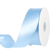 Blue Ribbon 60 Yards 1 1/2 Inch Light Blue Ribbon Baby Blue Satin Ribbon for Flower Bouquet Gift ...