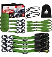 JACK BOSS 2200 LB Break Strength Ratchet Straps Heavy Duty 4 Pack -15 FT, Ratchet Tie Down Straps...