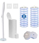 XFKJOR Toilet Brush and Holder Set - Disposable Toilet Bowl Wand Refills with Toilet Bowl Cleaner...