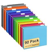 Hanging File Folders, 90 Pack Letter Size Hanging File folders with 1/5-cut Tabs, Stay Organized ...