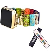 SURPRISE PIE Women Natural Colourful Boho Stone Stretchy Watch Band Compatible with Apple iwatch ...