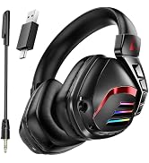 Tatybo Wireless Gaming Headset for PS5 PS4 PC Switch, 2.4GHz Gaming Headphones with Microphone De...