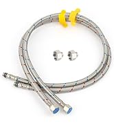 Klabb 32-Inch Stainless Steel Braided Faucet Supply Line, 3/8" Compression Inlet with 1/2" Adapte...