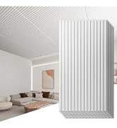 Art3d 12-Pack Slat Design 3D Wall Panels for Interior Wall Decor, 2x4 FT PVC Decorative Drop Ceil...