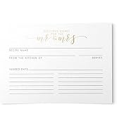 Dashleigh 50 Gold Foil Mr & Mrs Newlywed Recipe Cards from, 4x6 inches, Double-Sided
