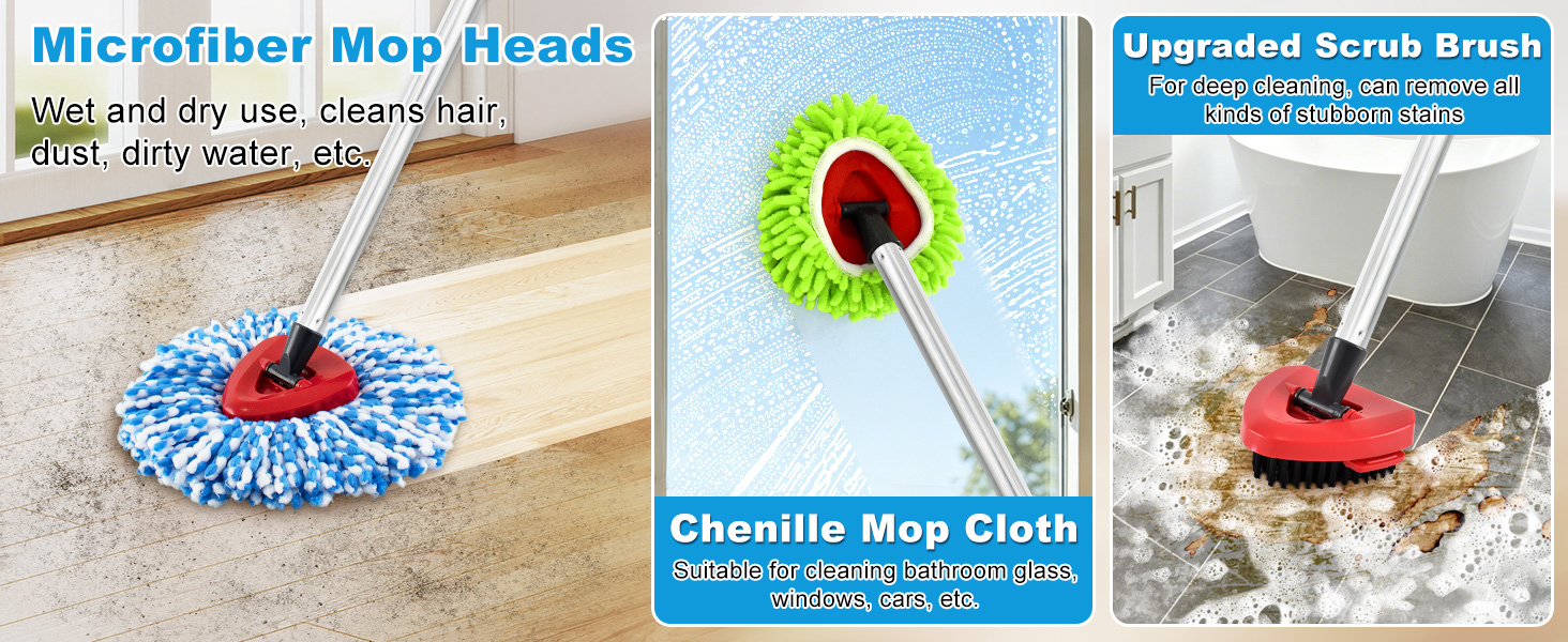 Mop Replace Heads Compatible with O-Cedar RinseClean 2 Tank Spin Mop System