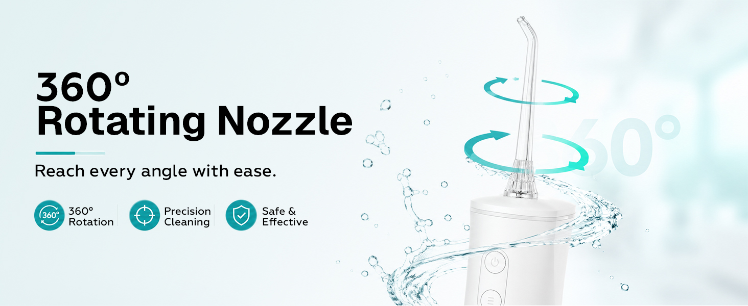 SimpliCare F5039 cordless water flosser with 8 tips for daily oral care