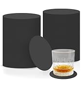 200 Pcs Disposable Paper Coasters(1MM), 4 Inch Round Black Cardboard Coasters for DIY Crafts Arts...