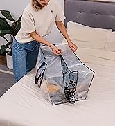 VENO 4 Pack Moving Bags Plastic Storage Totes Clothes Organization Large W Lid/Zipper. Packing Bo...