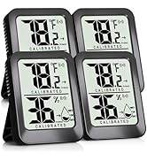 Antonki 4 Pack Mini Room Thermometer Hygrometer Indoor Temperaure and Humidity Monitor Gauge Mete...