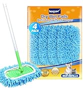 KEEPOW Reusable Microfiber Mop Pads Compatible with Swiffer Sweeper & Mop Deluxe 2-in-1, Wet & Dr...