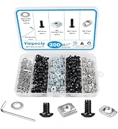 Yinpecly 200 Pcs M5 T-Nuts Screws Kit for 2020 2040 8020 Aluminum Extrusion | 80 Pcs Black M5x8/1...