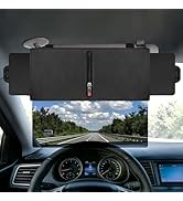 Veharvim Sun Visor Extender for Car (Polarized, UV400, Zipper Slider, 2 Side Sunshade, PC Lens) V...