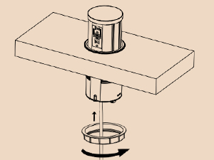Insert the pop up outlet into the hole