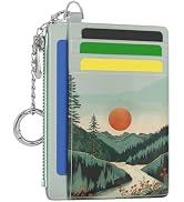 Hancynir Mountain Sunrise Small Wallet Women Credit Card Holder Slim RFID | Zipper Keychain Walle...