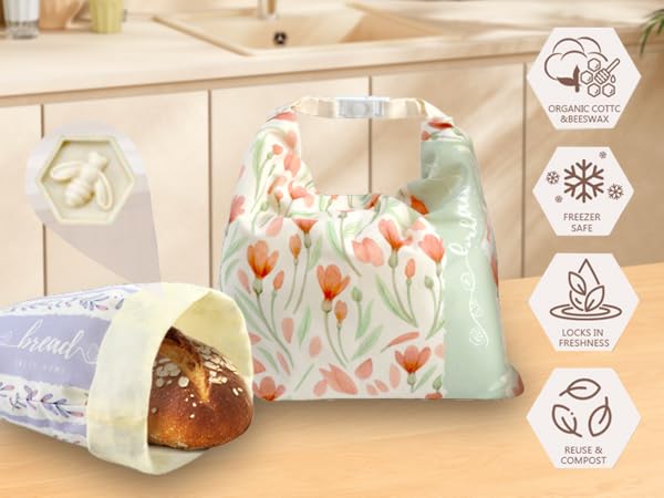 beeswax bread bags for homemade bread