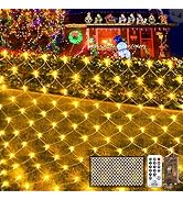 KNONEW Christmas Net Lights 420 LEDs 13ft x 6.6ft Outdoor Mesh Lights Connectable Waterproof 8 Mo...