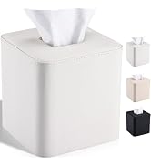 GORESE Square Tissue Box Cover Leather Kleenexs Box Cover, Cute Tissue Cover for for Cube Box Tis...