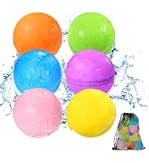 KOKODI Reusable Water Balloons Quick Fill Self Sealing, Refillable Water Bombs for Kids Adults, L...