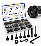 Kernmax 1120PCS M2.5 Screws Kit, M2.5x4/6/8/10/12/16/18/20mm Hex Socket Head Cap Screws Nuts & Wa...