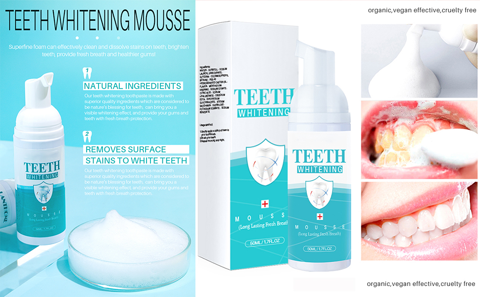 Toothpaste for Teeth Whitening Whitening Toothpaste Foam Toothpaste for Teeth Care Mousse