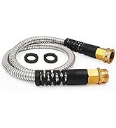 Cesun Short Garden Hose 3ft Metal Leader Hose - 304 Stainless Steel Heavy Duty Flexible Hose with...