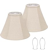 Bell Lamp Shades Set of 2, 6"Top x 13"Bottom x 10"High, Beige Shade Replacement for Table Lamps, ...