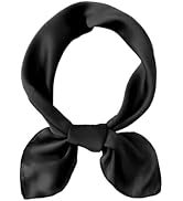Silk Head Scarf for Women Satin Neck Scarves Square Solid Hair Bandana Headband 27.5"
