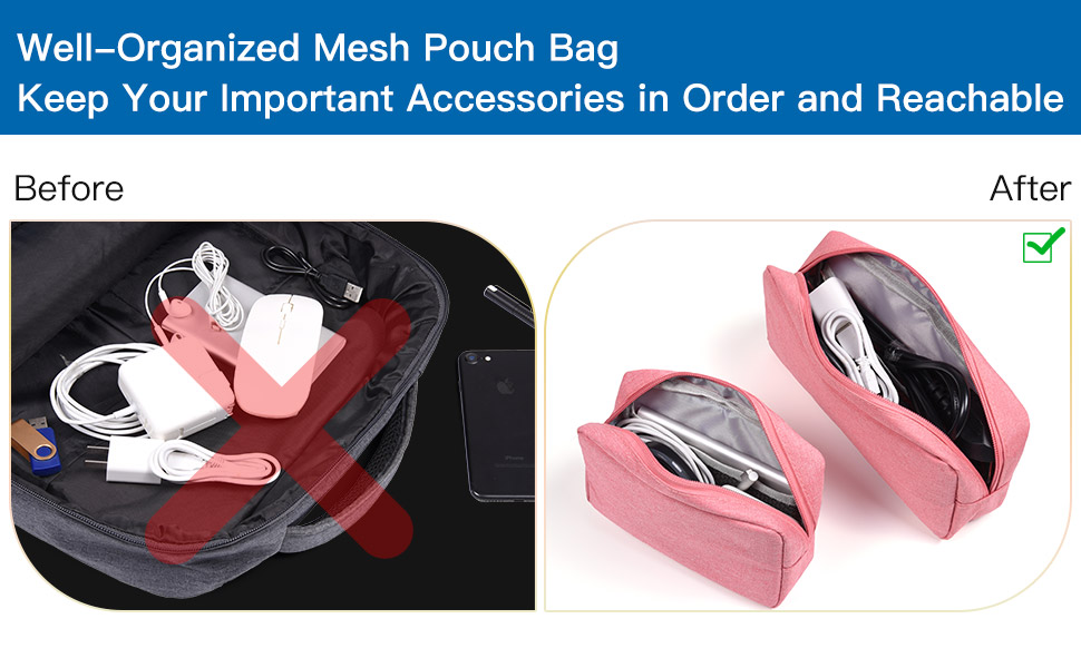 2PCS Electronics Accessories Pouch Bag