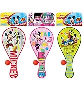 Disney Mickey Mouse, Minnie and Friends Plastic Paddle Ball with String (3 Pack ) by JARU. Paddle...