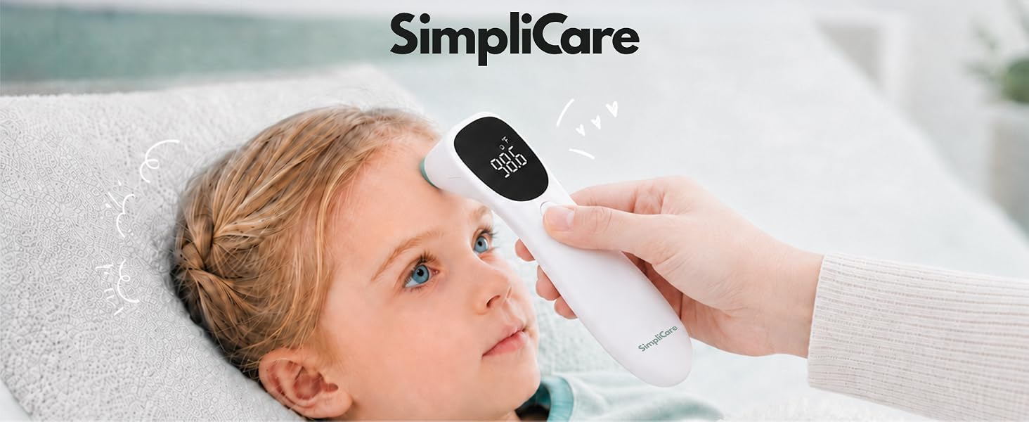 SimpliCare AET-R842 infrared thermometer for forehead, ear, and object temperature checks