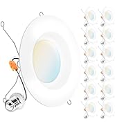 Sunco 12 Pack 5CCT Retrofit LED Recessed Lighting 6 Inch, 2700K/3000K/3500K/4000K/5000K Selectabl...