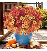 LetuoClips Artificial Flowers Fake Plants for Outdoors Spring Decoration, 13 Bundles Silk Realist...