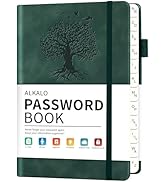 Password Book with Alphabetical Tabs, 4.5"x5.9"Small Pocket Password Keeper Book, 160 Pages/100GS...