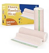 ZJCCTO 2 Pack Elastic Bandage Wrap | 6" Medical Bandage Wrap with Hook-and-Loop Fasteners on Both...