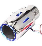 Qiilu 2.5'' 63mm Exhaust Tip, Stainless Steel Car Exhaust Tail Pipe Muffler Tip Modification Lumi...