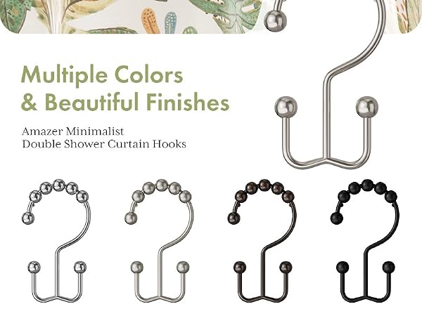 Amazer Double Shower Curtain Hooks