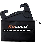 KULOLO Steering Wheel Tray Desk with Cup Holder & Pen Slot,ABS Car Table for Eating/Working/Lapto...