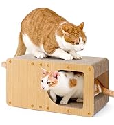 EHEYCIGA Cardboard Cat Scratcher House, 20-Inch Corrugated Cat Scratcher for Indoor Cats, Large S...
