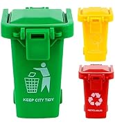 SelHeng 3 Pcs Colorful Tiny Recycle Bin for Desk, Garbage Trash Pen Holder, Recycle Bin Pencil Ho...