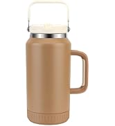 Cafezi Half Gallon Insulated Water Jug, Stainless Steel with Flip Straw Lid | 64 oz Leakproof Bot...
