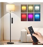 Remote Floor Lamp for Living Room and Bedroom - Modern RGB Standing Lamps Tall with Led Blub and ...