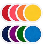 7" Large Ink Pads for Kids - Handprint Footprint Size Rainbow Stamps Pad, Safe & Washable Ink Pad...