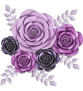 Rainbows & Lilies Large 3D Paper Flowers Decorations for Wall, Wedding, Bridal Shower, Baby Girl ...