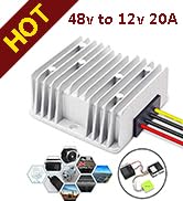 LEDMO 48V Step Down to DC 12V 20A 240W DC/DC Converter Regulator Reducer for Golf Cart Scooters B...