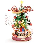 Rolife 3D Puzzles for Adults Wooden Musical Christmas Tree 15.7" Model Building Kit Decoration Cr...