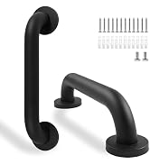 Rackickyer Shower Grab Bar, 2 Pack 12 Inch Black Bathroom Grab Bar, 1.25" Diameter 304 Stainless ...