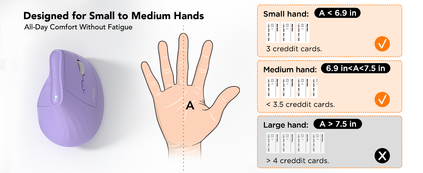 Ideal for small to medium hands