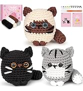 Fortuning's JDS Crochet Kit for Beginners, Cat Crochet Kit for Adults Beginner, Complete DIY Croc...